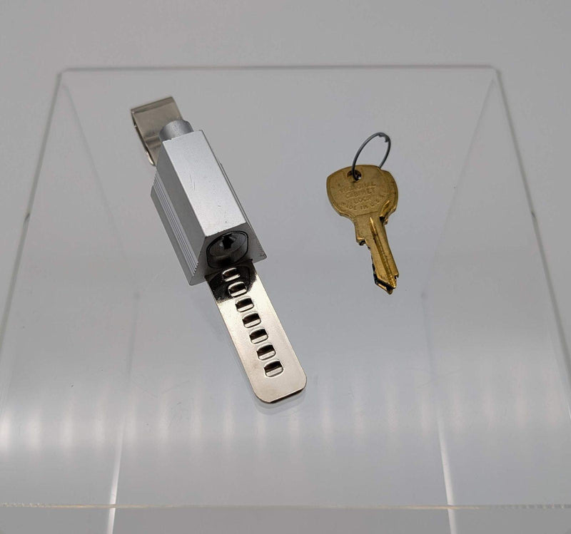 National C8140 Sliding Glass Showcase Lock Dull Chrome Keyed Alike Key Retaining 1