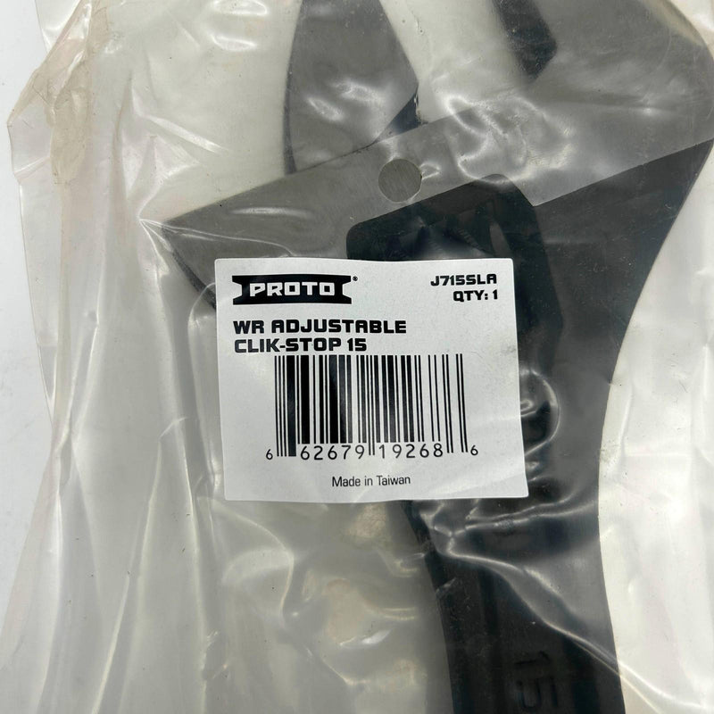 Proto J715SLA Adjustable Wrench Click-Stop 15 inch Black Oxide