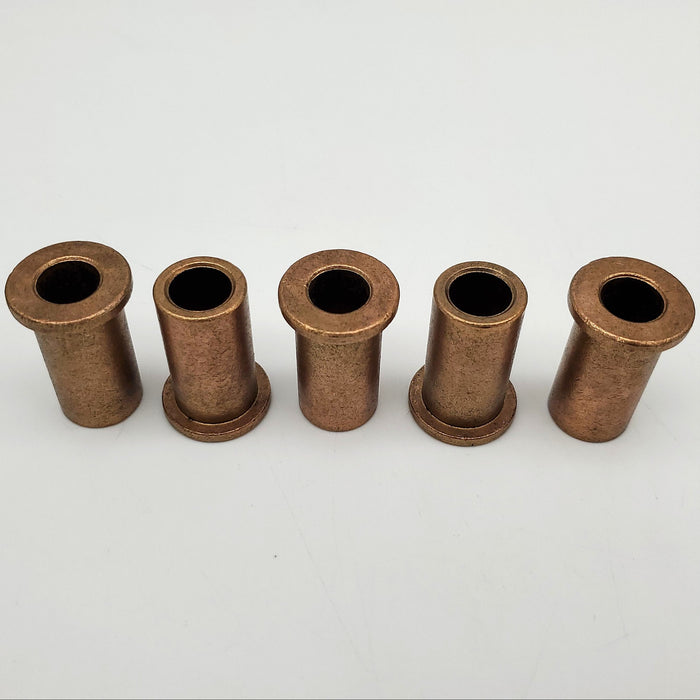 5x Bronze Flanged Bushings 31/64" ID 3/4" OD 1.5" OAL 1" FLOD 1/8" FLTH 1