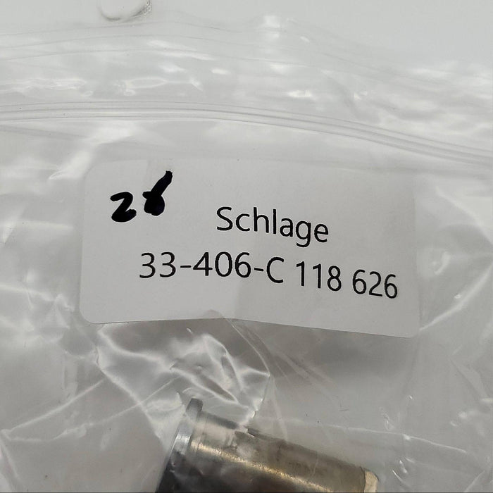 2x Schlage 33-406 Cylinder Plugs 1-1/8" C Keyway 6 Pin Satin Chrome 626 7