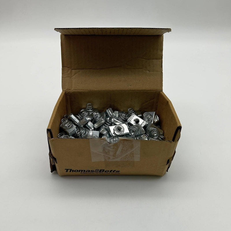 Thomas and Betts B100 3/8 Short Spring Nuts Steel Galvanized Zinc Finish 100pcs 9