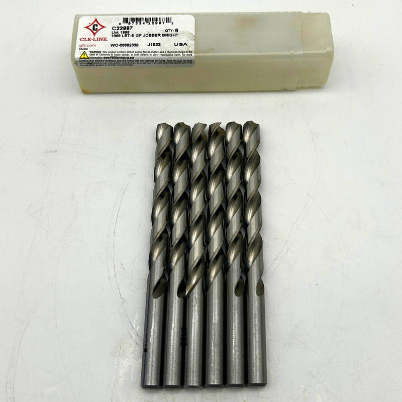 Cle-Line C22987 Jobber Length Drill Bit 1898 Letter S General Purpose Bright 6pk