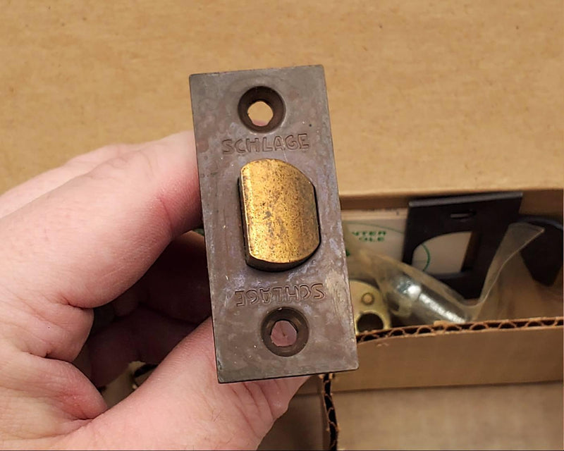 Schlage Door Knob Passage Latch Oil Rubbed Bronze Tulip 2-3/4" Backset A10S TUL 7