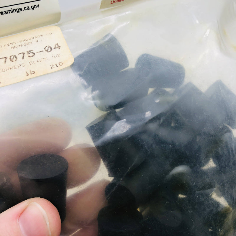 3lbs Wilkens Anderson 77075-04 Rubber Stopper Size 2 Black Solid 20mm TD 16mm BD 6