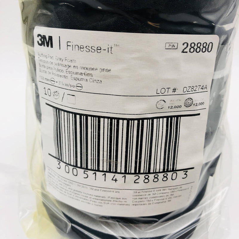 3M 28880 Finesse It Buffing Pad Grey Foam 5-1/4 Auto Body Car Detail Pack of 8 2