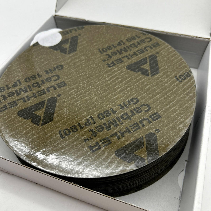 Buehler CarbiMet 36080180 Abrasive Discs SiC Paper 8in 180 Grit PSA 100/BX 6