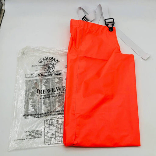 Guardian 706ORL Bib Overalls Size Large Tri-Weave Orange Vinyl Chem/Fire Resist 1