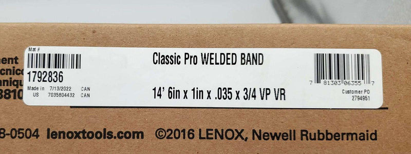 Lenox 174" x 1" Band Saw Blade .035" Thick 3-4 TPI Bimetal Positive Rake 1792836 4