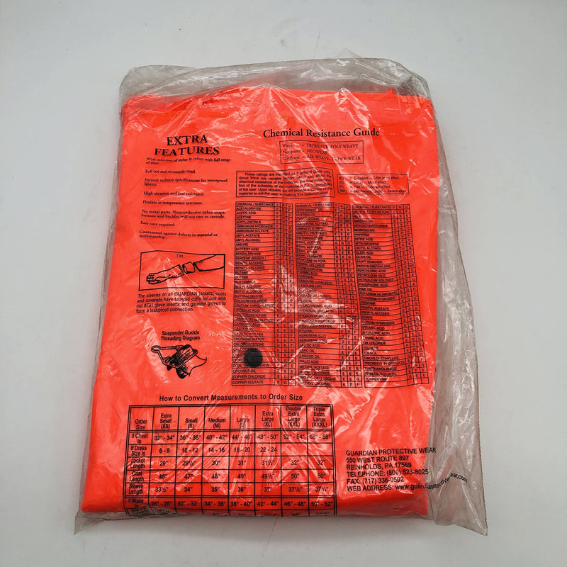 1x Guardian 703ORL-CUFF Rain Jacket Sz Large Hooded Tri-Weave Flame Retardant 5