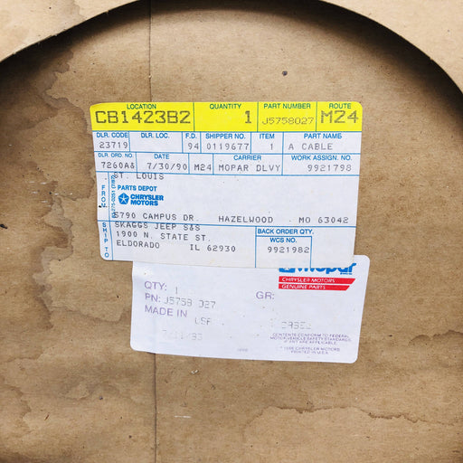 Mopar J5758027 Cable Hood Release OEM NOS 81-91 Jeep SJ and J Series Open 2