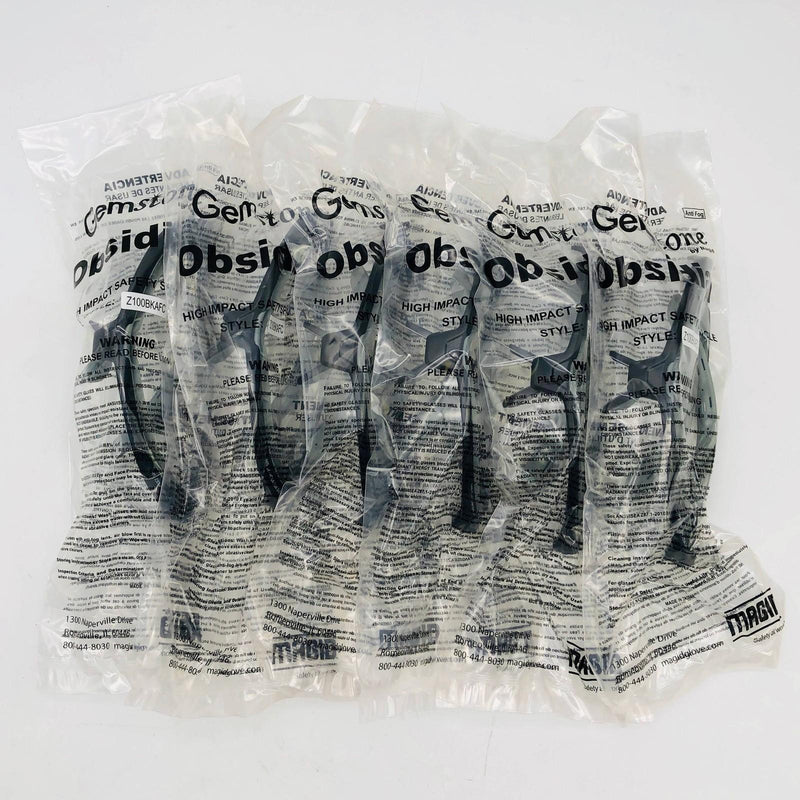 Magid Gemstone Z100 Safety Glasses Obsidian Clear Anti Fog Z100BKAFC Lot of 6 1