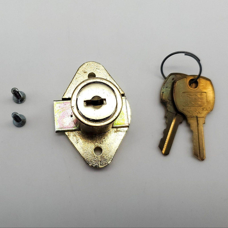 National C8803 Cabinet Drawer Lock Bright Brass 7/8" Diameter 15/16 Length NOS 5