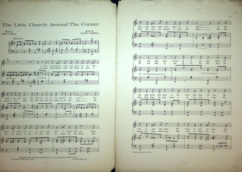 1913 The Little Church Around The Corner Sheet Music Night In the Jardin De Dans 2