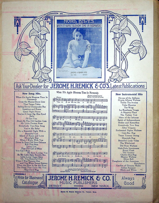 1913 When I Heard You Sing Irma Taylor Lewis Wilson Vintage Sheet Music Remick 4