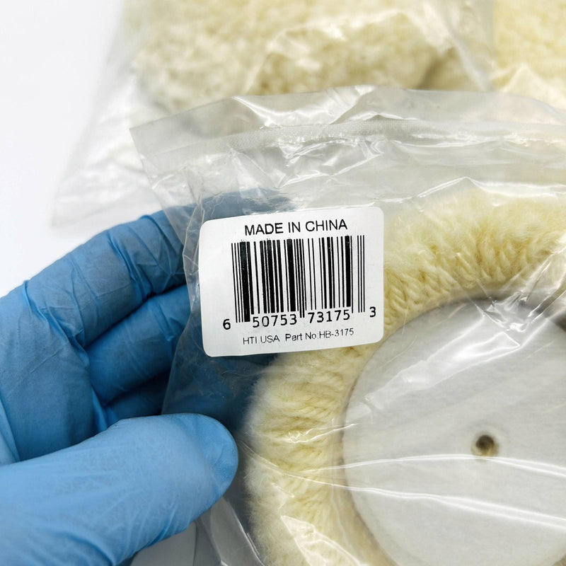 Hi-Tech Industries HB-3175 Mini Buffing Cutting Pad Wool 3.5in Hook and Loop 3pk 2