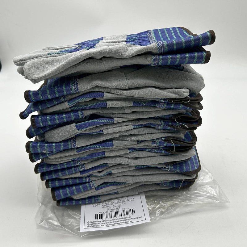 PIP 82-7563 Leather Palm Gloves Sz Large Gunn Cut Safety Cuffs Wing Thumb 12prs