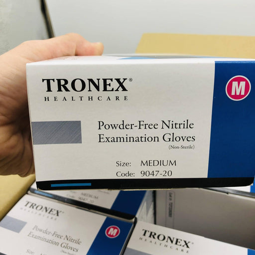 Tronex 9047-20 Disposable Gloves Nitrile Medium Black Powder Free Case of 1000 2