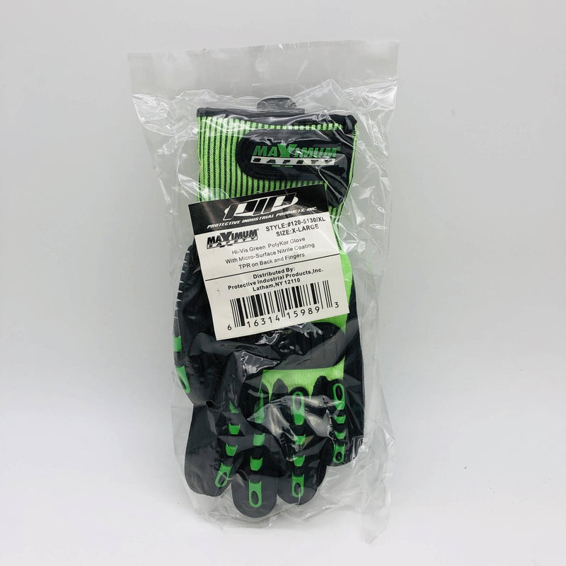 PIP 120-5130 Mechanics Work Gloves Size XL Hi Vis Green Nitrile Palm HPPE 1 Pair 8