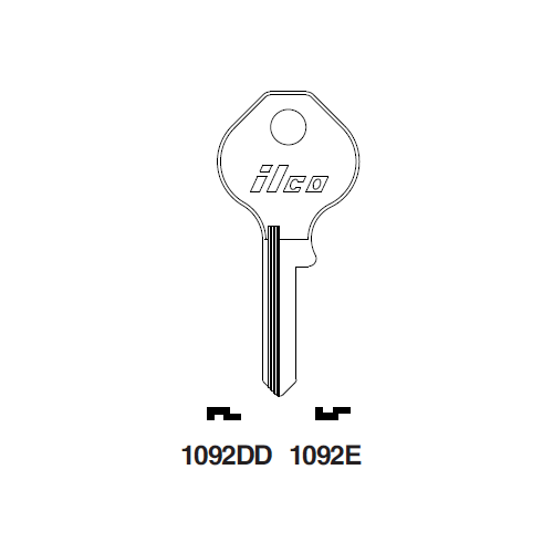 10x Ilco 1092E Key Blanks For Master Lock Nickel Plate Over Brass NOS