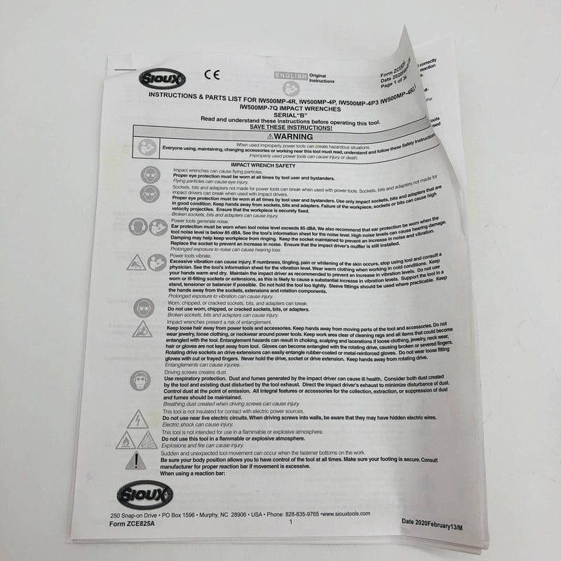 Sioux IW500MP-4R Pneumatic Impact Wrench 1/2" 9400 RPM 780 ft.-lb. Max Torque 3