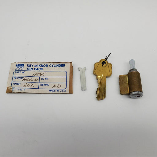 Lori Lock Cylinder Key In Knob Satin Chrome Arrow Keyway 1590 Keyed Different 2