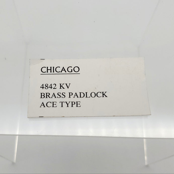 Chicago 4842 KV Padlock 5/16"T x 1-1/16"L Shackle 1-7/8" Brass Body Ace II Type 7