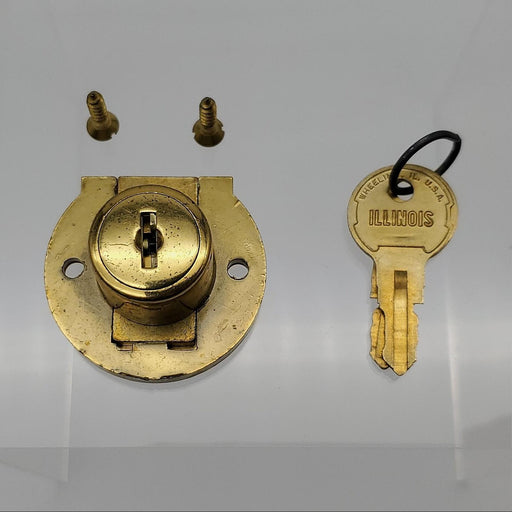 Illinois Cabinet Lock Dead Bolt 3/4"L x 7/8" Cyl D5045 Brass Keyed Different 1