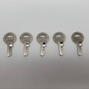 5x Abus 65/20 KBR Old Padlock Key Blanks #90210 Nickel Plated 3 Pin 3