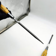 Vessel 350-9-200 Flat Head Screwdriver Wood Handle Tang-Thru S/D Long Shank 2pk 5