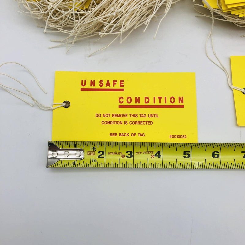 Linco 0010052 Unsafe Condition Tag Yellow Red 2-5/8in x 5-1/4in Lot of 200 Tags 5