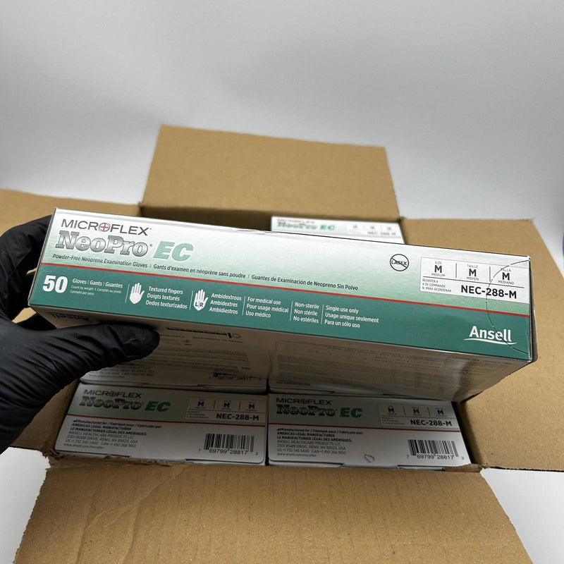 Microflex NEC-288 Disposable Gloves Medium Extended Cuff Neoprene 500pcs/Case