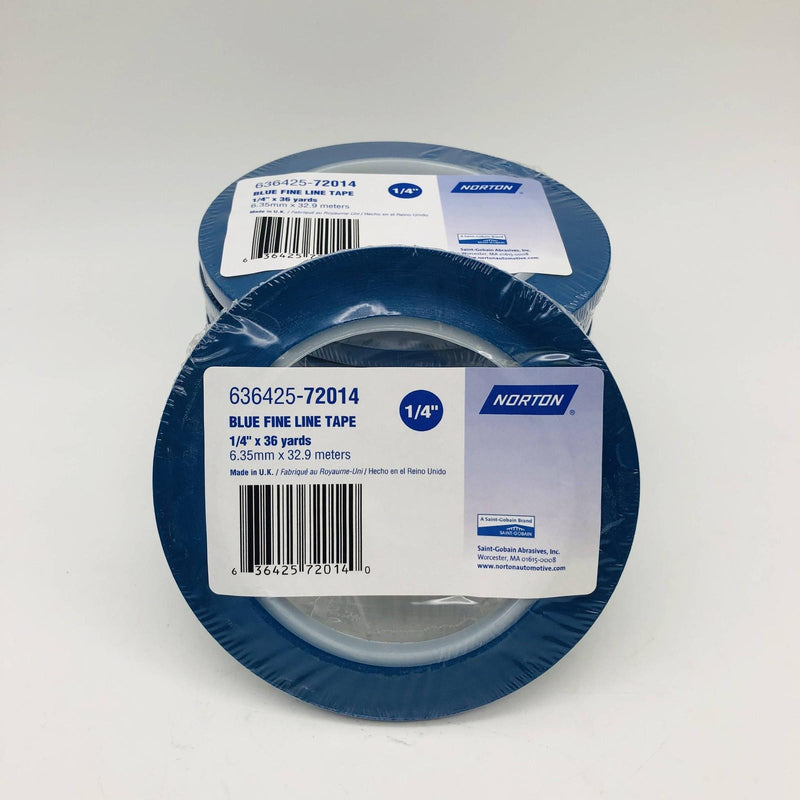 Norton 72014 Blue Fine Line Masking Tape 1/4" x 36 yards 636425-72014 12 Rolls 8