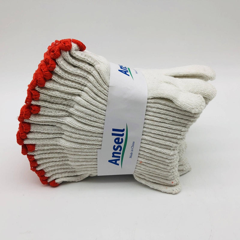 Ansell MultiKnit 76-400 Heavyweight Polycotton Gloves Size 7 Small White 12 Prs 7