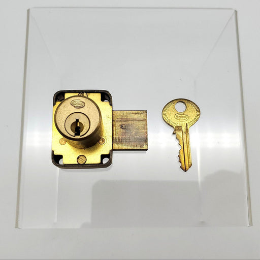 Corbin Cabinet Lock Satin Brass 7/8"L x 7/8"D Cylinder 3/4" Throw 7370 One Key 1