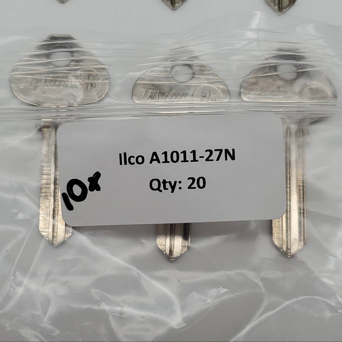 10x Ilco A1011-27N Key Blanks Russwin N27-6 Nickel Plated 6 Pin NOS 4