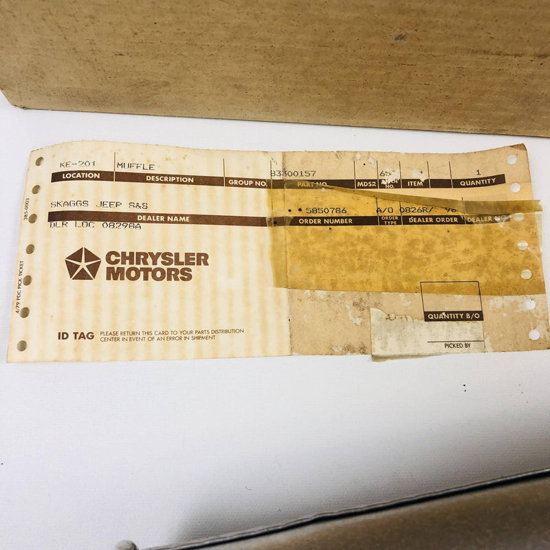 Mopar 83300157 Muffler Exhaust System OEM New Old Stock NOS Open 2