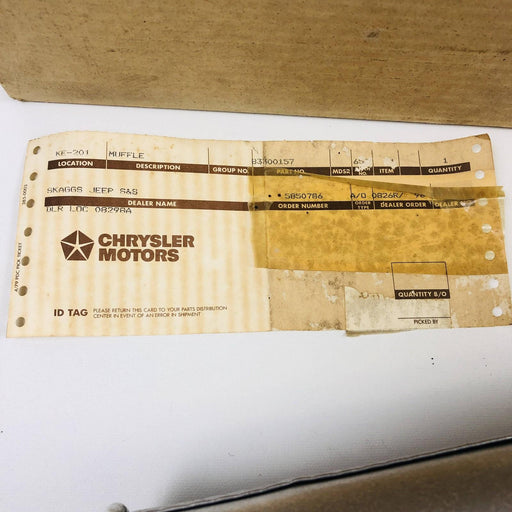 Mopar 83300157 Muffler Exhaust System OEM New Old Stock NOS Open 2