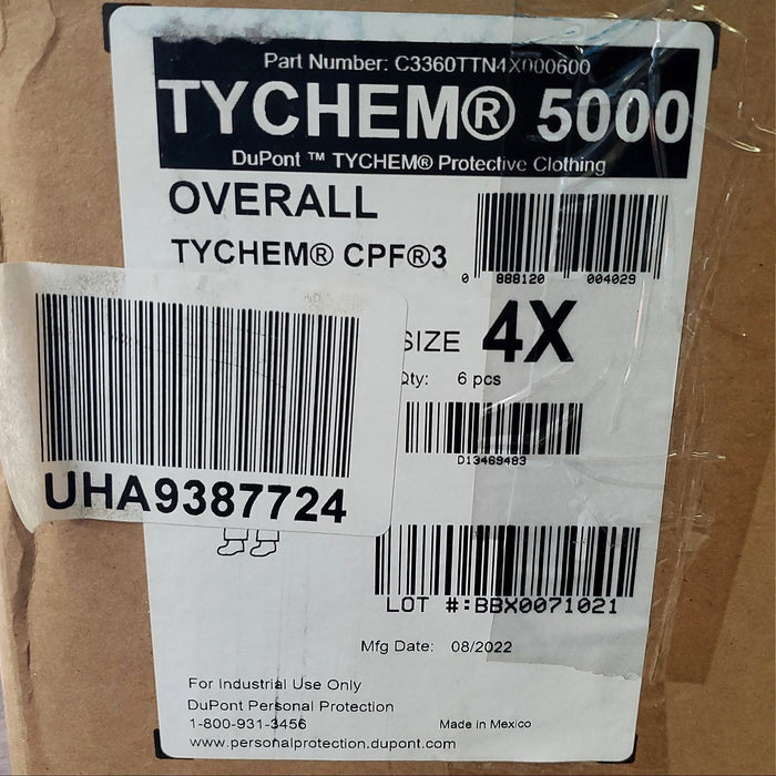 Dupont Tychem 5000 Chemical Resistant Overalls Bib 4XL Tan C3360TTN4X000600 8