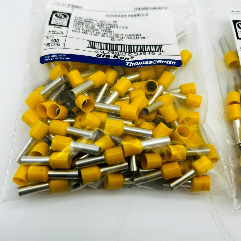 Thomas and Betts F2041 Covered Wire Ferrules Sta Kon 10 AWG/6mm2 Yellow 200pcs