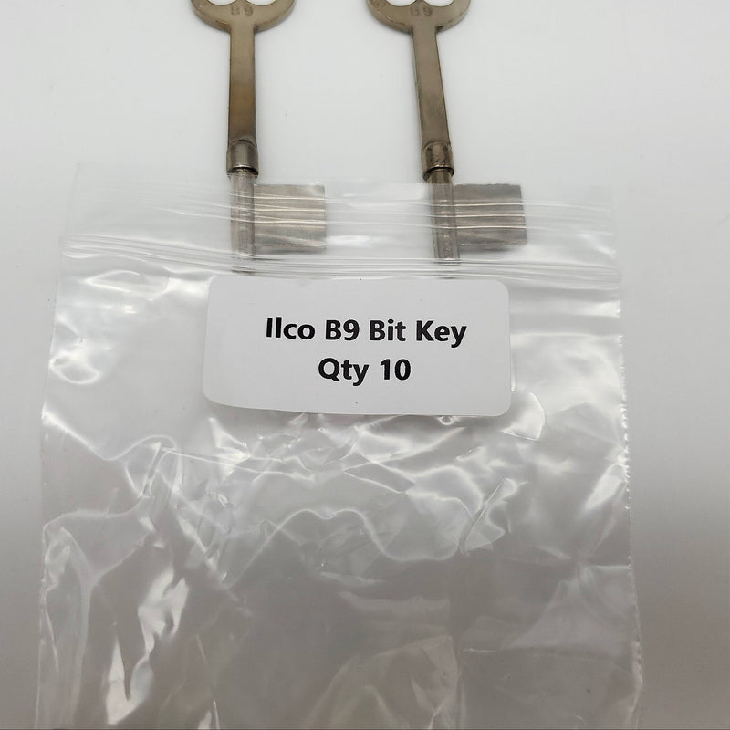 2x Ilco B9 Bit Keys 0.53" Bit Height x 0.51" Wide x 0.09" Thick Malleable Iron 4