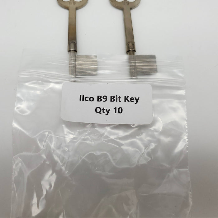 2x Ilco B9 Bit Keys 0.53" Bit Height x 0.51" Wide x 0.09" Thick Malleable Iron 4