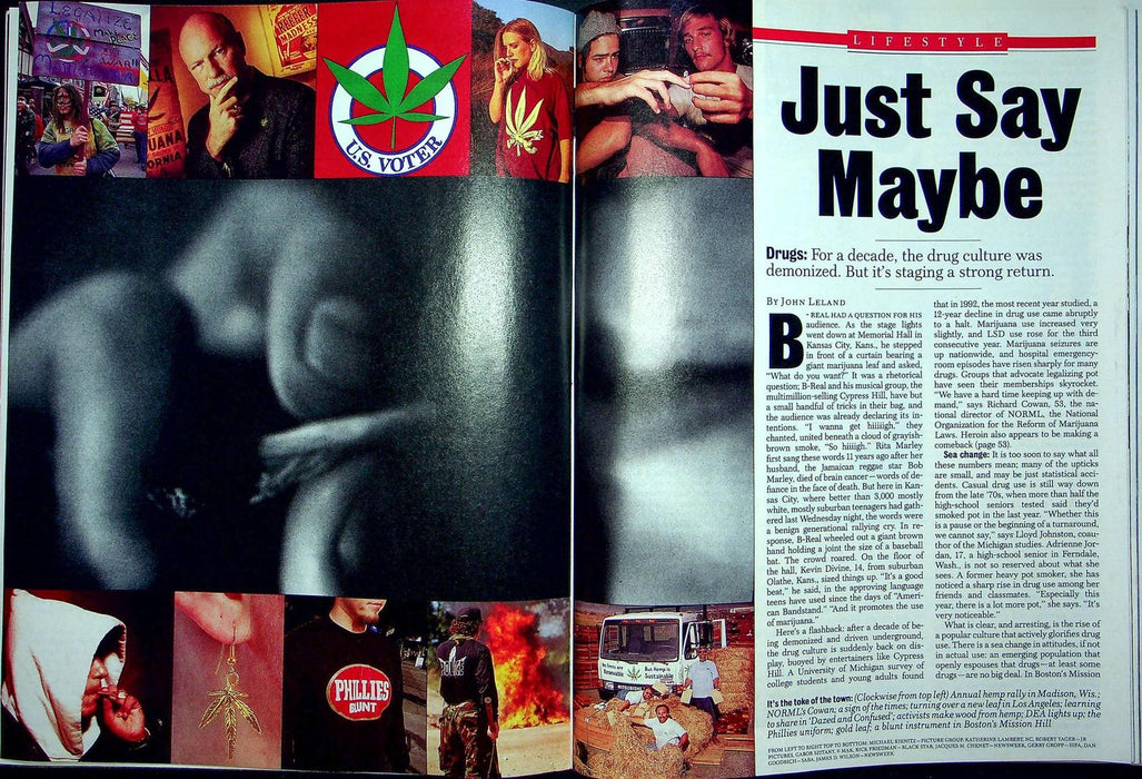 Newsweek Magazine November 1 1993 Marijuana Back Demonization Pop Culture Agrees 6