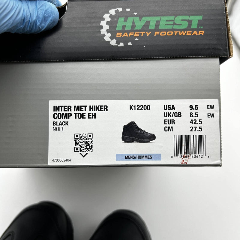 HyTest K12200 Internal Met Safety Hiker Boots Comp Toe EH Black 9.5 EW Mens 2