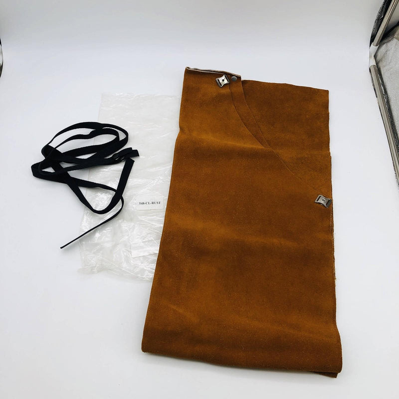 Chicago 548-CL Bib Apron 24in W x 48in H Split Leather Pocket Straps Rust Color 7