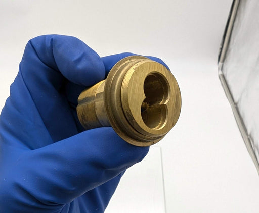 KSP 407L SFIC Mortise Cylinder Housing 1-3/4" Satin Brass 6 to 7 Pin 1