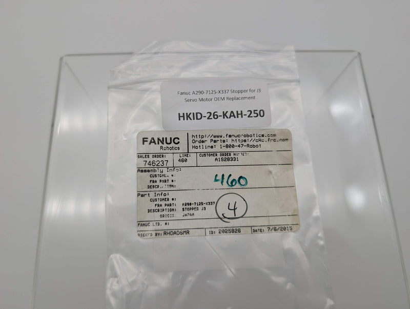 Fanuc A290-7125-X337 Stopper for J3 Servo Motor OEM Replacement