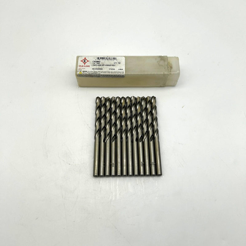 Cle-Line C62862 Jobber Length Drill Bit 1989 6.4mm HSS Bright Pack of 12
