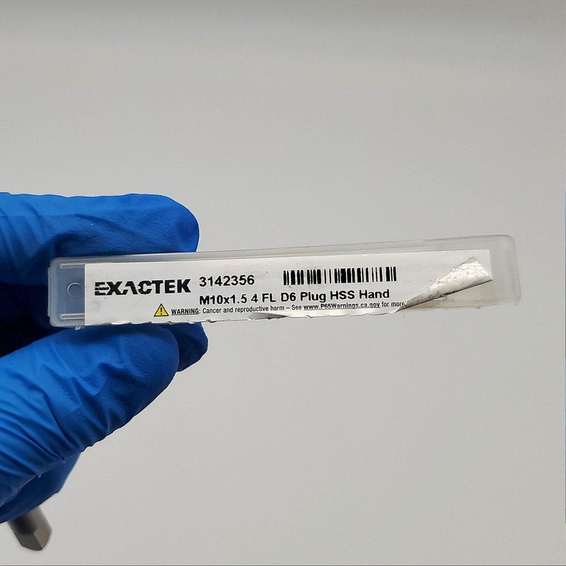 M10x1.5 4 Flute D6 Hand Tap High Speed Steel 3.14" OAL 9/32" Chuck Exactek 4