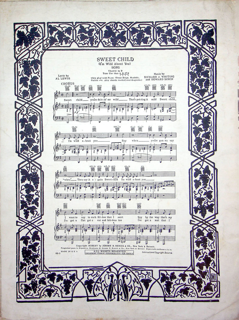 Sheet Music Drifting Apart Gus Kahn Ted Fiorito 1925 Jerome Remick and Co