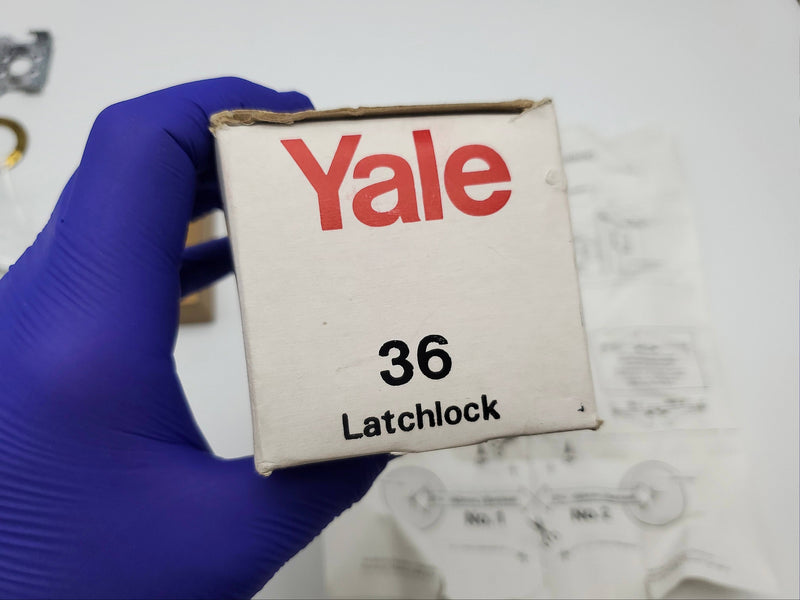 Yale Rim Door Lock No 36 Spring Latch 1-3/8" to 2-1/4" Doors Brass No Cylinder